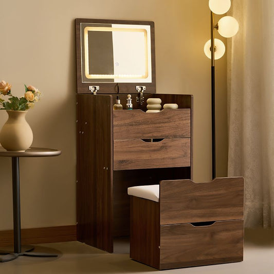 Vanity desk with LED lights - view 2