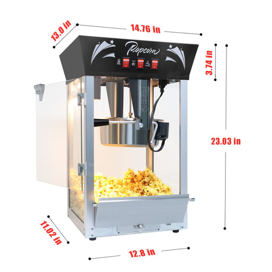 850W popcorn maker with tempered glass - view 2