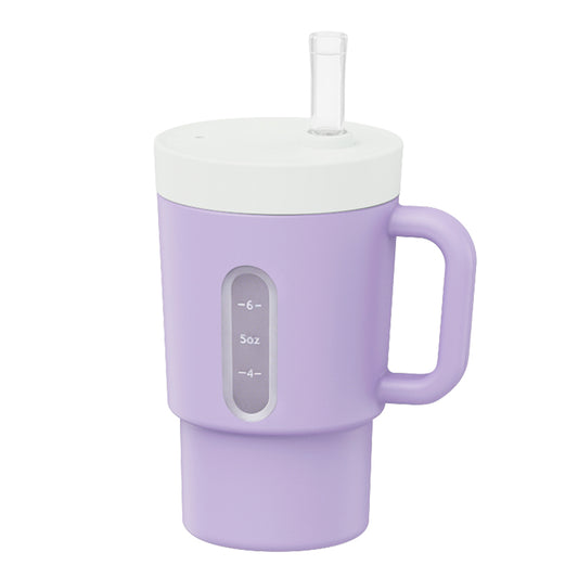 ENZADRI - Mon Premier Gobelet, Gobelet à Bec en Silicone avec Paille et Poignée, Gobelet Anti Déversement pour Bébé en Déplacement et enfants, Biberon de Transition Sans BPA, sans phtalates ni PVC