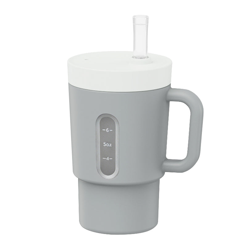 ENZADRI - Mon Premier Gobelet, Gobelet à Bec en Silicone avec Paille et Poignée, Gobelet Anti Déversement pour Bébé en Déplacement et enfants, Biberon de Transition Sans BPA, sans phtalates ni PVC