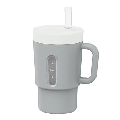 ENZADRI - Mon Premier Gobelet, Gobelet à Bec en Silicone avec Paille et Poignée, Gobelet Anti Déversement pour Bébé en Déplacement et enfants, Biberon de Transition Sans BPA, sans phtalates ni PVC