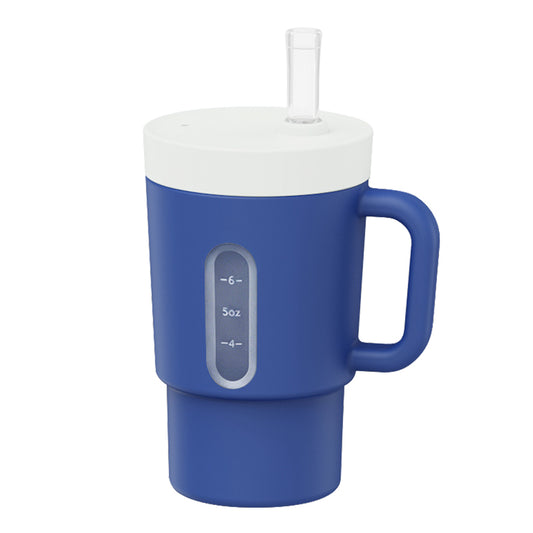 ENZADRI - Mon Premier Gobelet, Gobelet à Bec en Silicone avec Paille et Poignée, Gobelet Anti Déversement pour Bébé en Déplacement et enfants, Biberon de Transition Sans BPA, sans phtalates ni PVC