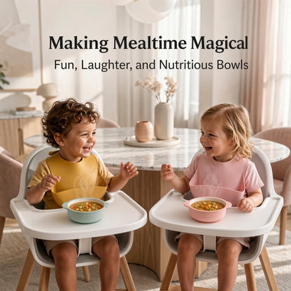 Enzadri Bol en Silicone à Ventouse avec contenant en Porcelaine Pour bébé, Tout-Petit, 100% alimentaire, sans BPA. Idéale Pour le début de la Diversification des repas, Blanc Lait