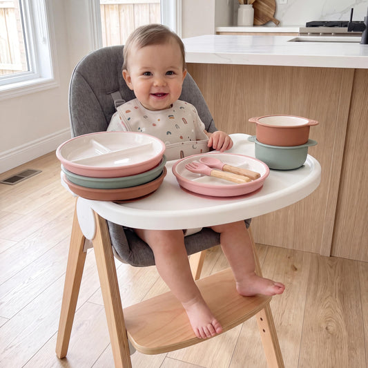 Enzadri Lot de cuillère et Fourchette Pour bébé de 6 Mois et Plus, Ustensiles d'auto-Alimentation en Silicone sans BPA, Fournitures Pour sevrage dirigé par le bébé, Rose