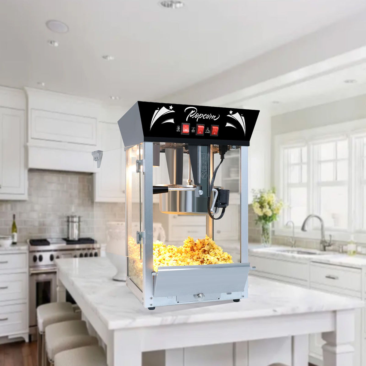 Countertop popcorn popper with warming deck - view 3