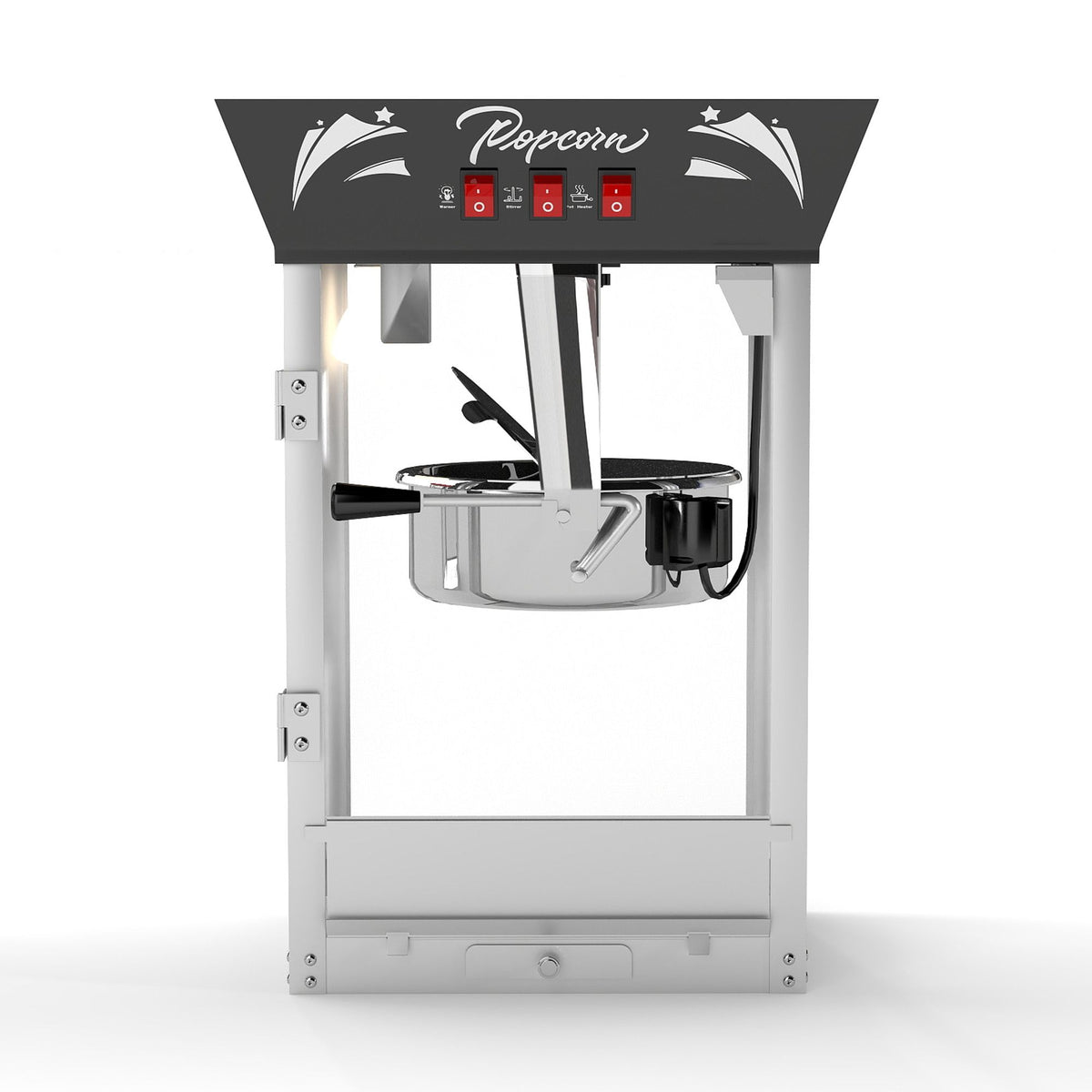 Black popcorn machine with glass door - view 12