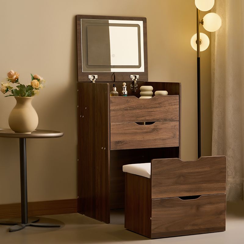 Makeup vanity with visible glass desktop - view 3