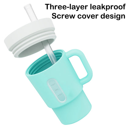 ENZADRI - Mon Premier Gobelet, Gobelet à Bec en Silicone avec Paille et Poignée, Gobelet Anti Déversement pour Bébé en Déplacement et enfants, Biberon de Transition Sans BPA, sans phtalates ni PVC