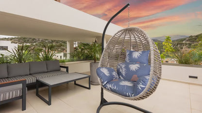 Egg Chair Cushion Hanging Basket Seat Cushion Thicken Soft Egg Swing Chair Pad Hanging Egg Chair Cushion with Headrest