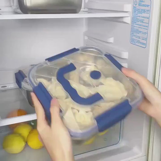 Extra-Large Stainless Steel Food Storage Containers with Airtight Blue Lids